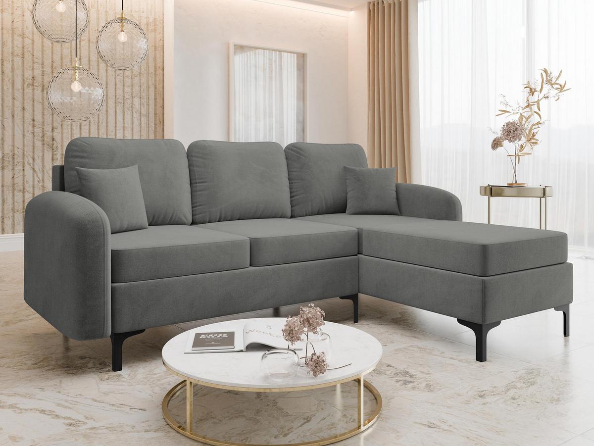 ECKSOFA Venice, Seite: Rechts - Blau/Schwarz, Holz/Textil (225/172cm) - MIRJAN24