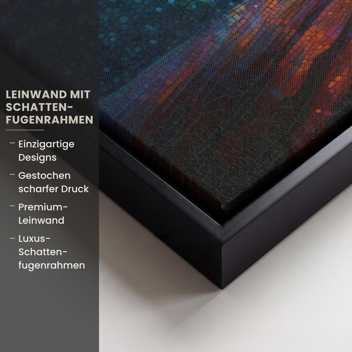 LEINWAND Bilder mit Rahmen - Mosaik - Bunt - Baum - Äste - 70x50 - Multicolor, Textil (70/50cm) - MuchoWow