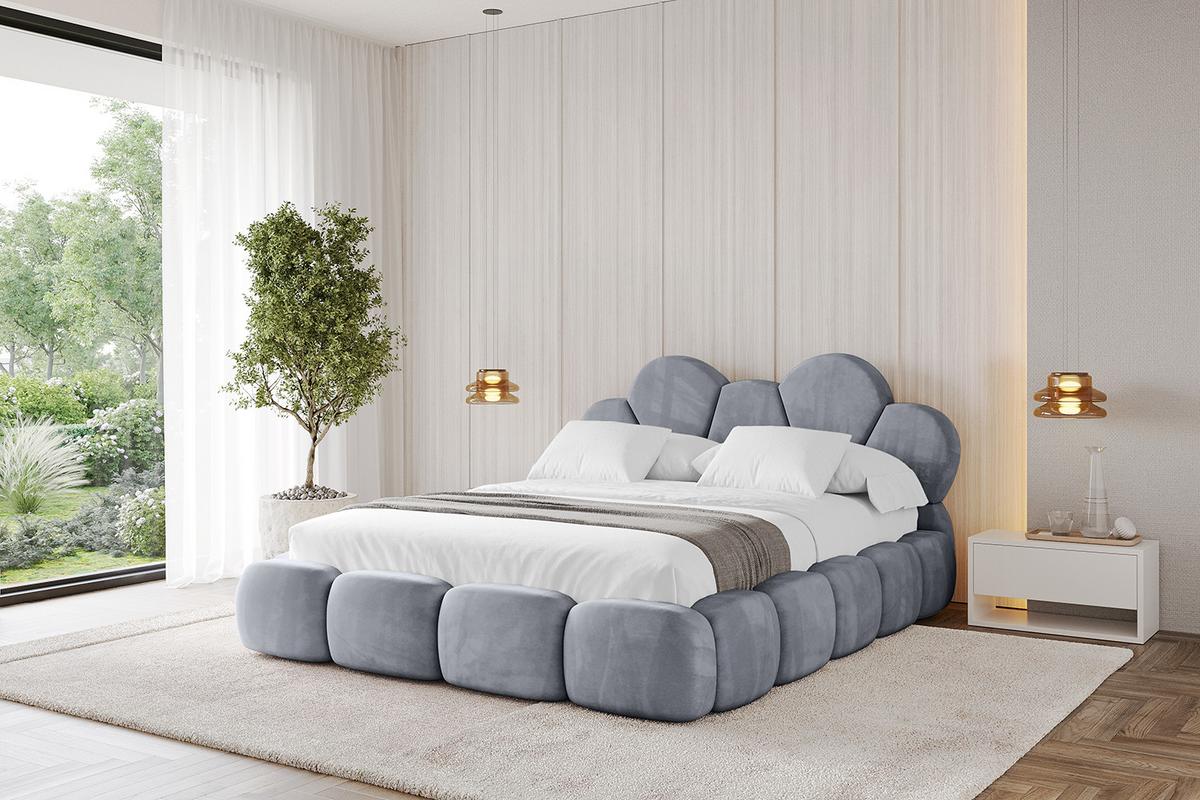 POLSTERBETT mit Bettkasten und Lattenrost, Bett mit Matratze H3/H4 - LANA 180x200 Grau - Grau, Holzwerkstoff/Textil (180/200cm) - ALTDECOR