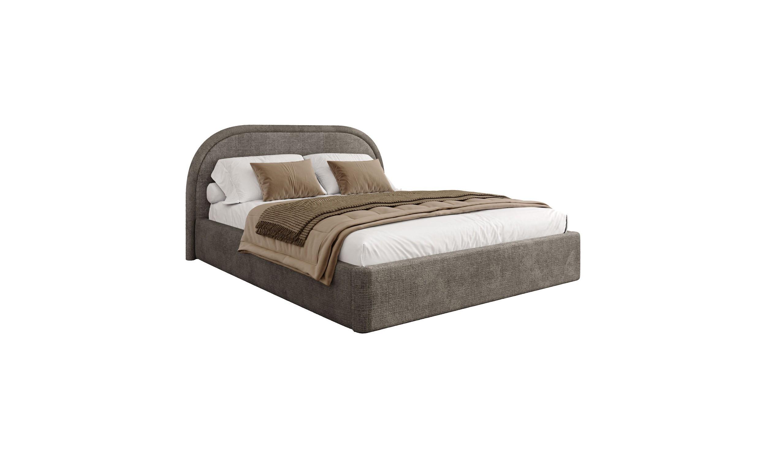 POLSTERBETT OLIVIA 160x200 cm Crem 24 48 Holzlatten - Taupe, Textil (160/200cm) - Lookway