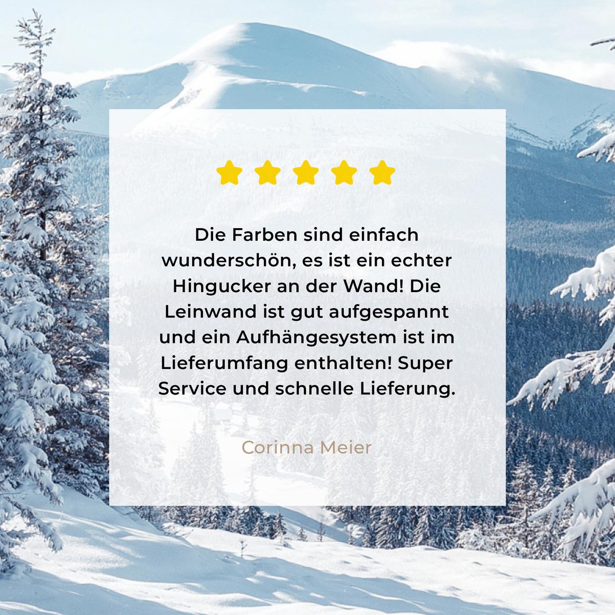LEINWANDBILD Winterlandschaft - Natur - Berge - Bäume - Schnee Deko Groß 90x90 cm - Hellblau, Textil (90/90cm) - MuchoWow