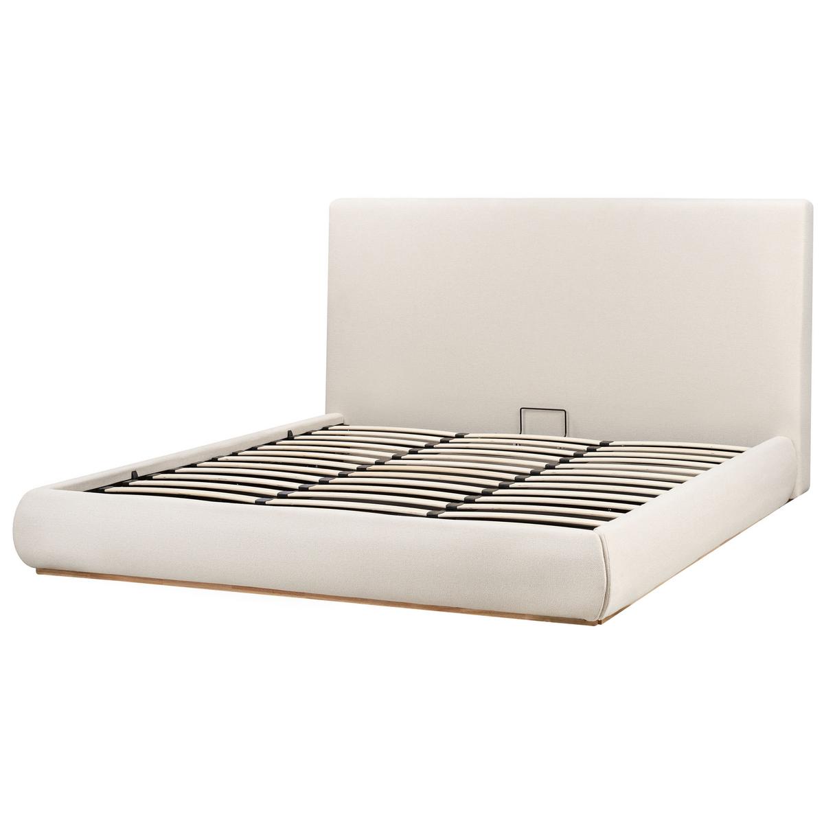 BETT mit Stauraum 180/200 cm Stoff Hellbeige Campagne - Beige, Textil (180/200cm) - Beliani