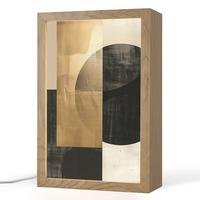 TISCHLEUCHTE Abstrakt - Modern - Schwarz - Gold 20x30 cm - Beige, Holzwerkstoff (8/20/30cm) - OnlyWow