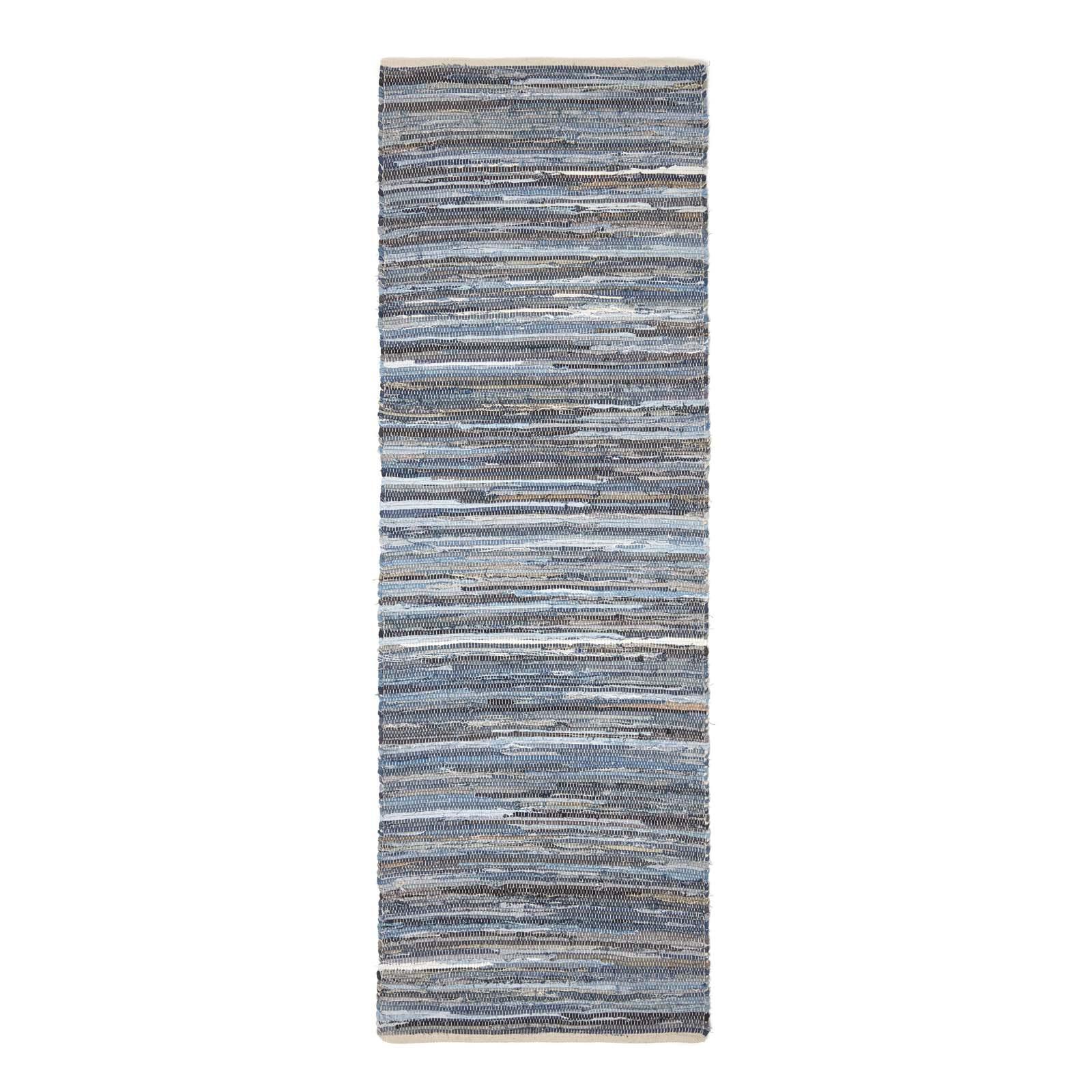 FLICKENTEPPICH-LÄUFER aus Recycling-Denim 66/200 cm - Blau, Textil (66/200cm) - Homescapes
