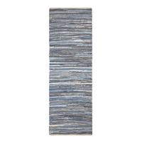FLICKENTEPPICH-LÄUFER aus Recycling-Denim 66/200 cm - Blau, Textil (66/200cm) - Homescapes