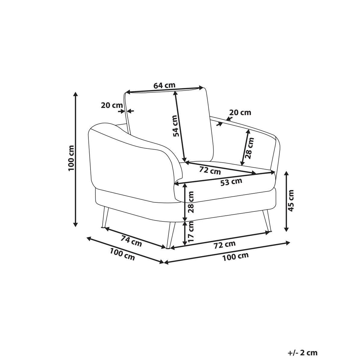 SESSEL Chenillegewebe Dunkelbraun Kjaer - Dunkelbraun, Textil (100/100/100cm) - Beliani