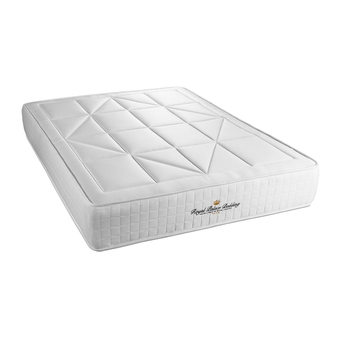 BETT Windsor Taschenfederkern und Memory-Schaum 150 x 190 cm h1 - Kit Bettgestell Schwarz - Beige/Schwarz, Karton/Holz (150/190cm) - ROYAL PALACE BEDDING