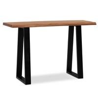 SCHREIBTISCH – Massivholz Akazie, 118x41 cm, Live-Edge Design, schmal - Schwarz/Braun, Holz/Metall (41/118/76cm) - KADIMA DESIGN