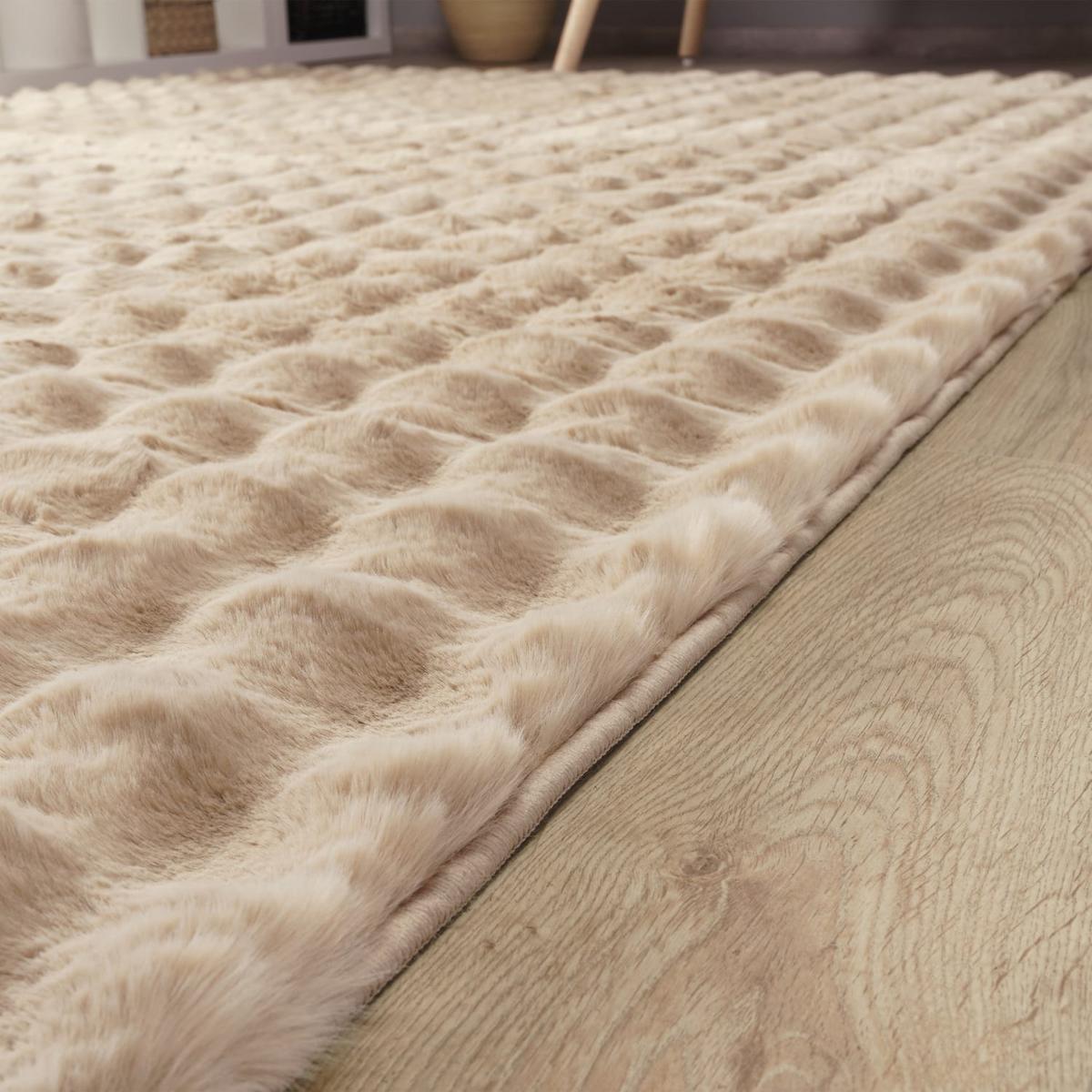 HOCHFLORTEPPICH Rauten Beige 120 x 160 cm - Beige, Kunststoff (120/160cm) - TT Home