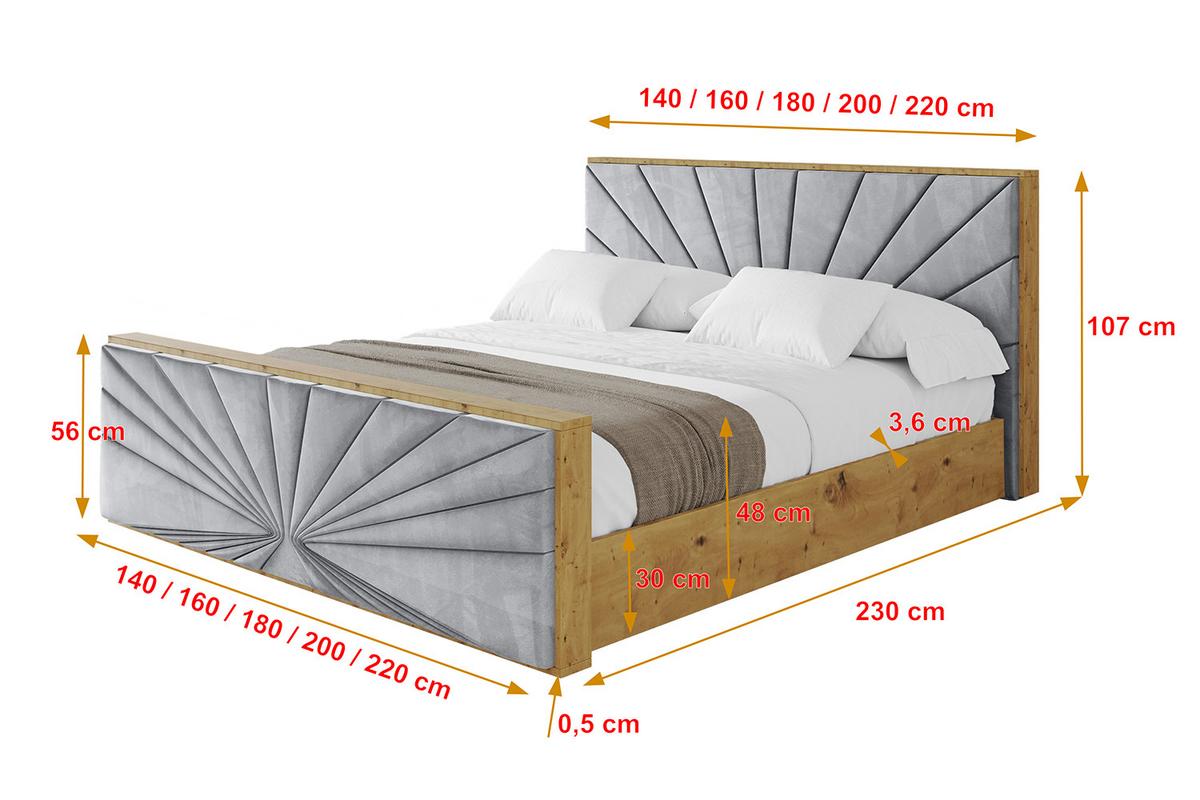 POLSTERBETT mit Bettkasten, Fußteil und Lattenrost, Boxbett mit Matratze H3/H4 - ENZO6-Z 160x200 Hellgrau - Hellgrau, Holzwerkstoff/Textil (160/200cm) - ALTDECOR