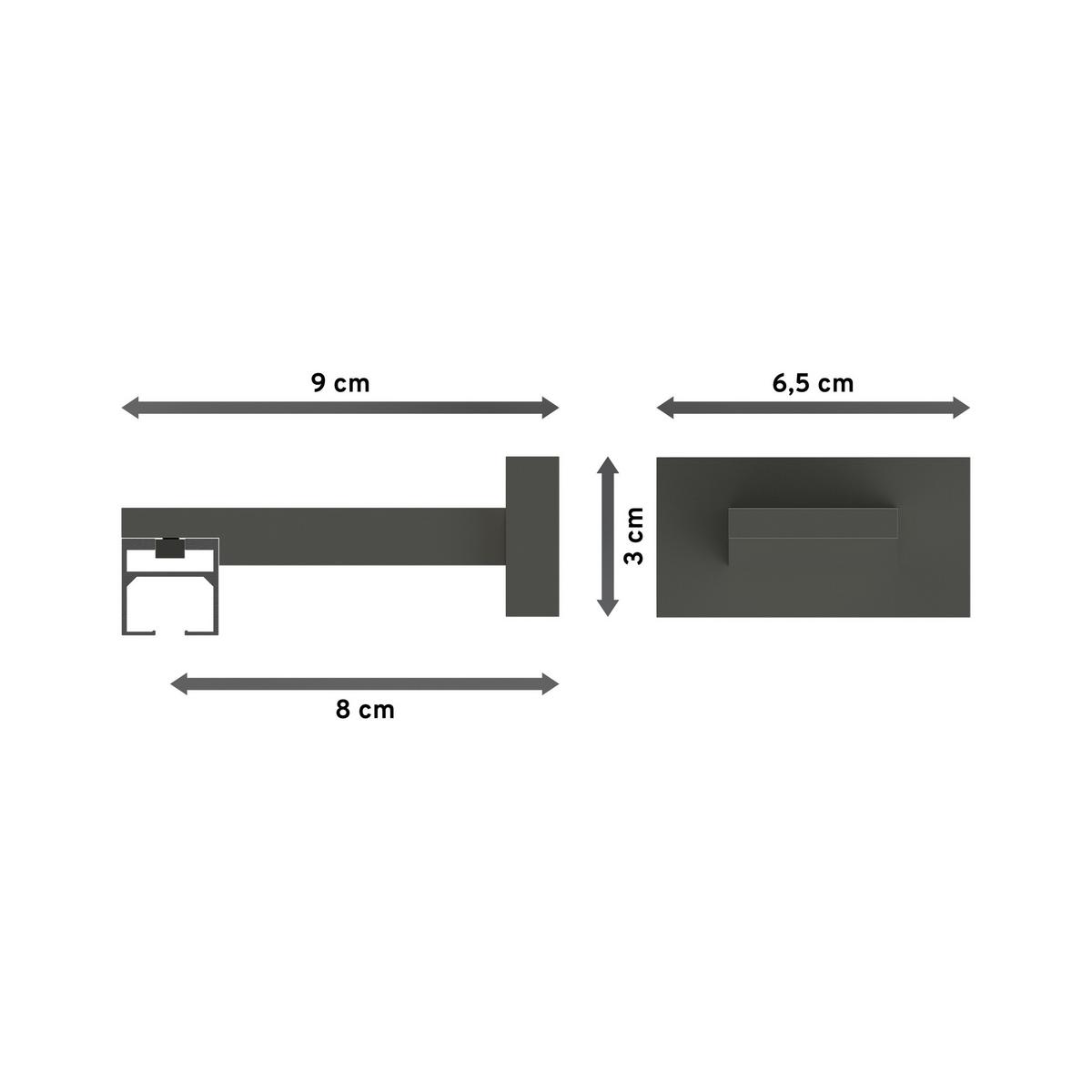GARDINENSTANGE INNENLAUF Quadline Cubes 160 cm, 1-läufig, 20x20 mm Satin-Silber - Silberfarben, Metall (160cm) - INTERDECO