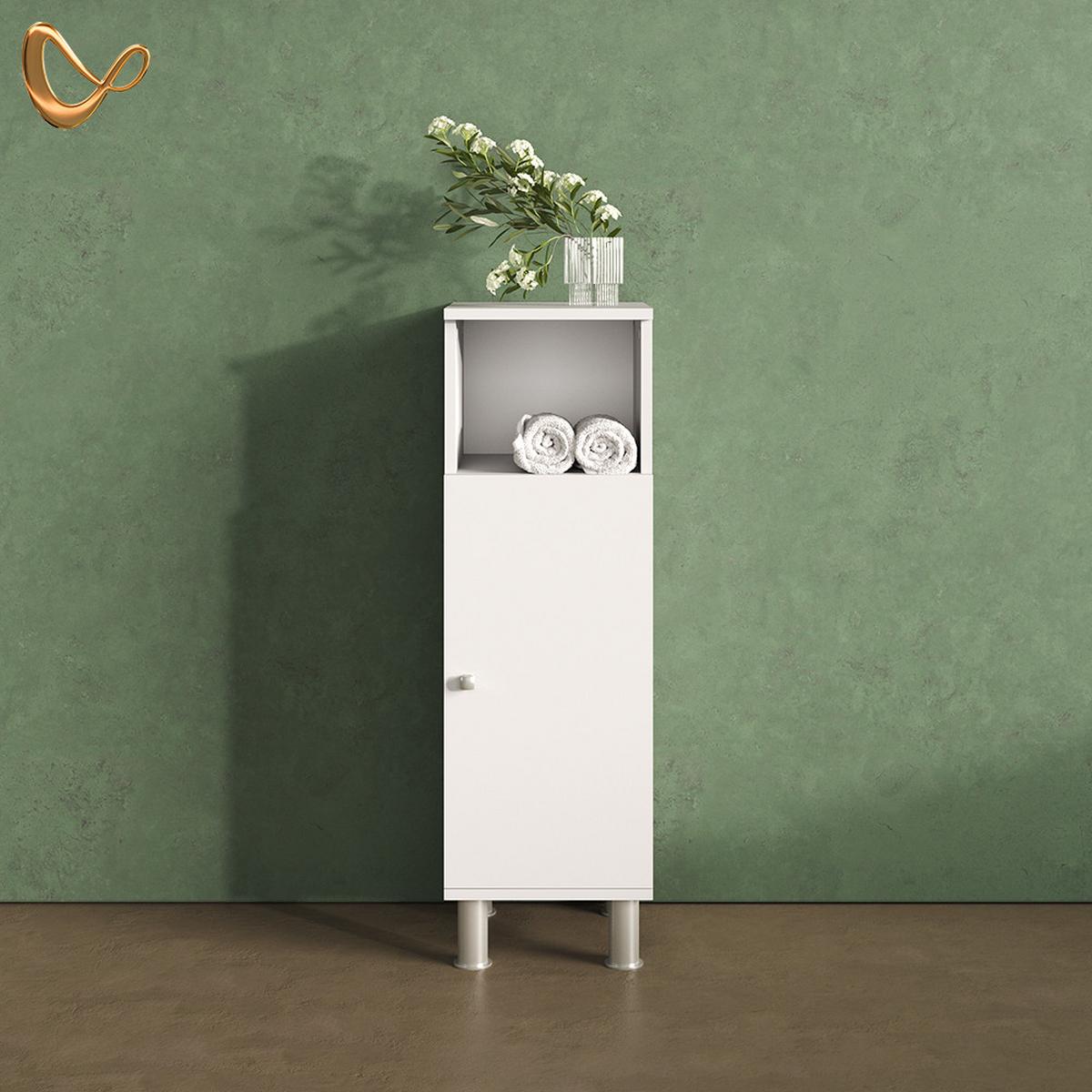MIDISCHRANK Fucino Weiß 30 x 95 cm - Weiß, Holzwerkstoff (30/95/30cm) - Livinity®