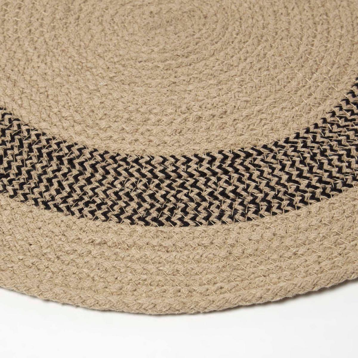 TISCHSET rund im 4er-Set 40 cm, schwarz-natur aus Baumwolle - Schwarz/Braun, Textil (40/40cm) - Homescapes