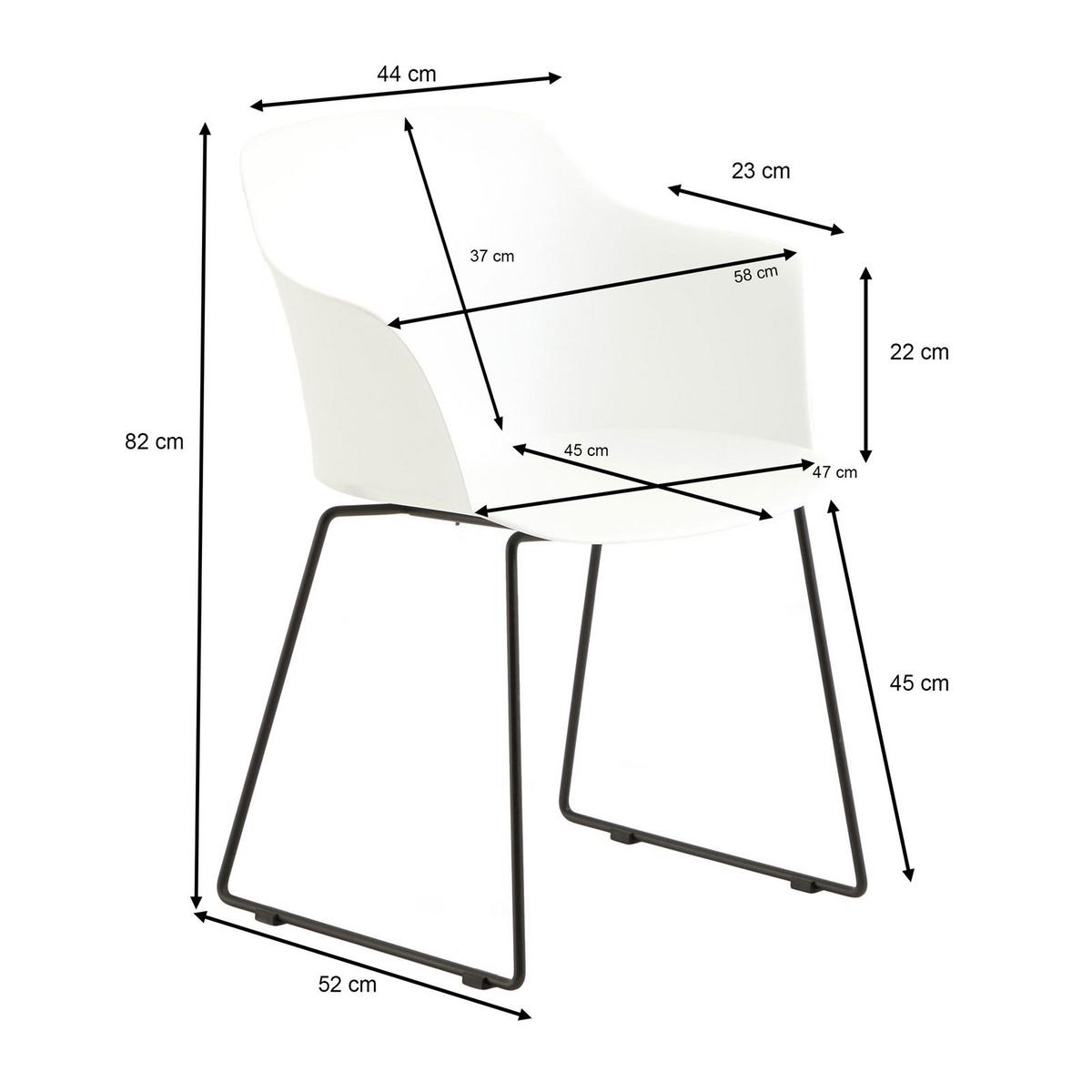 GARTENSTÜHLE FORO 4ER-SET - Weiß, Textil (58/82/52cm) - IDIMEX