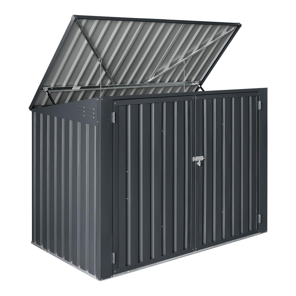 MÜLLTONNENBOX Grebin - Dunkelgrau, Metall (173/131/101cm) - [en.casa]