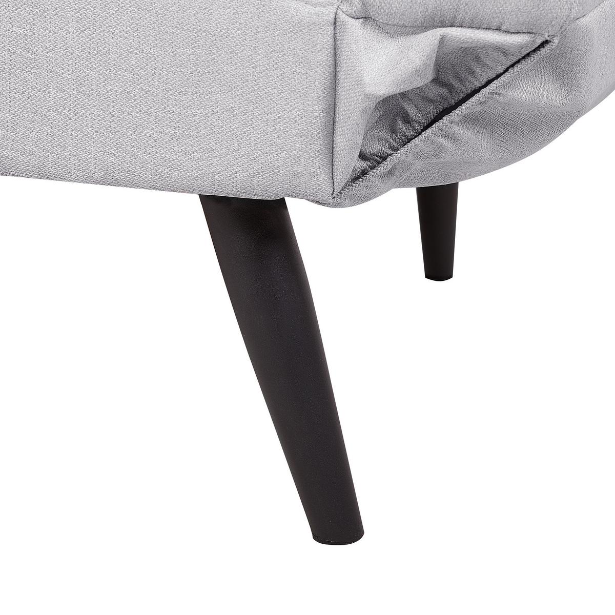 2-SITZER-SCHLAFSOFA Polsterbezug Hellgrau Brekke - Hellgrau, Textil (183/90/75cm) - Beliani