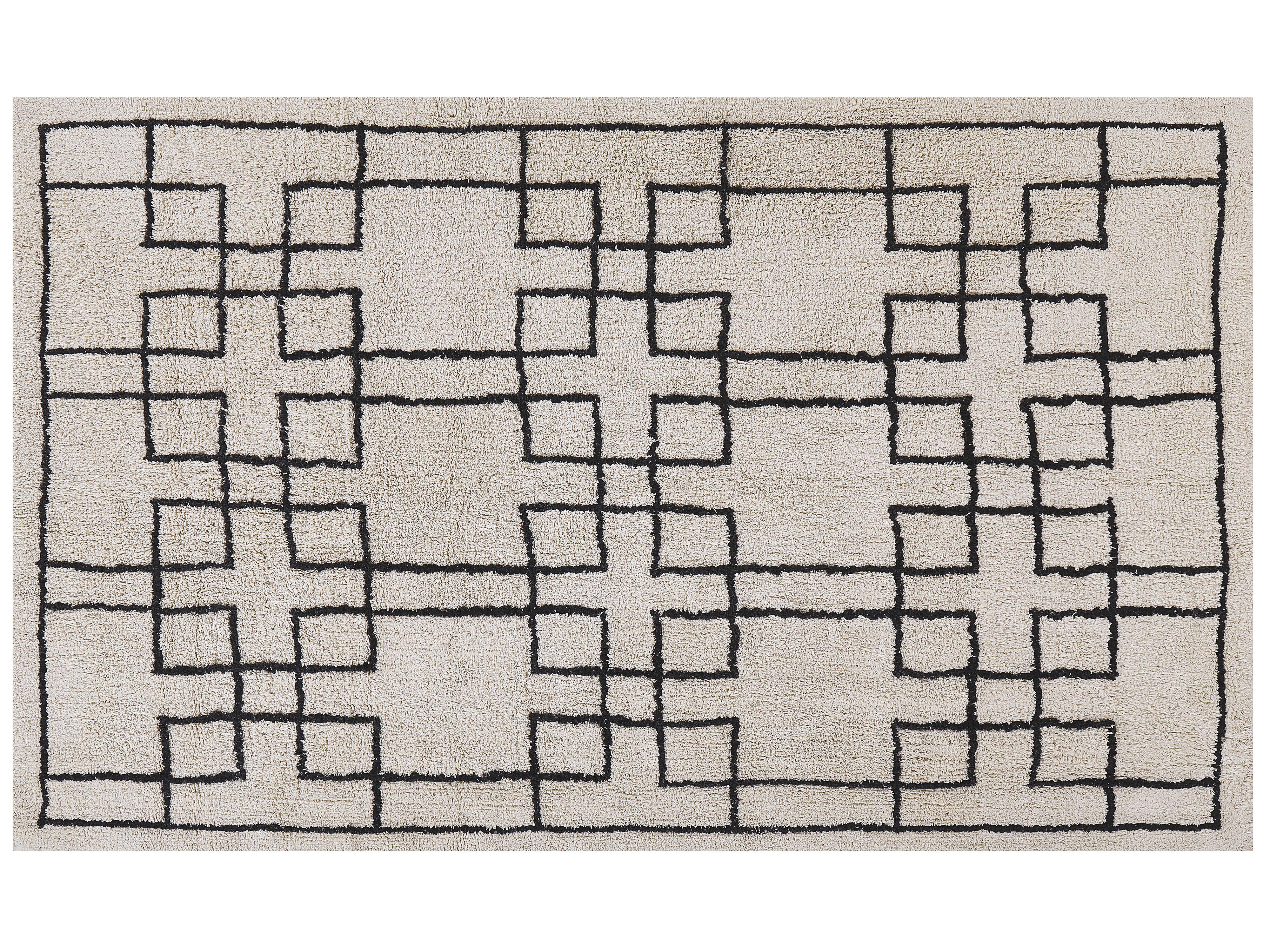 KURZFLOR-TEPPICH Turhal 200/140 cm - Beige, Textil (140/200cm) - Beliani