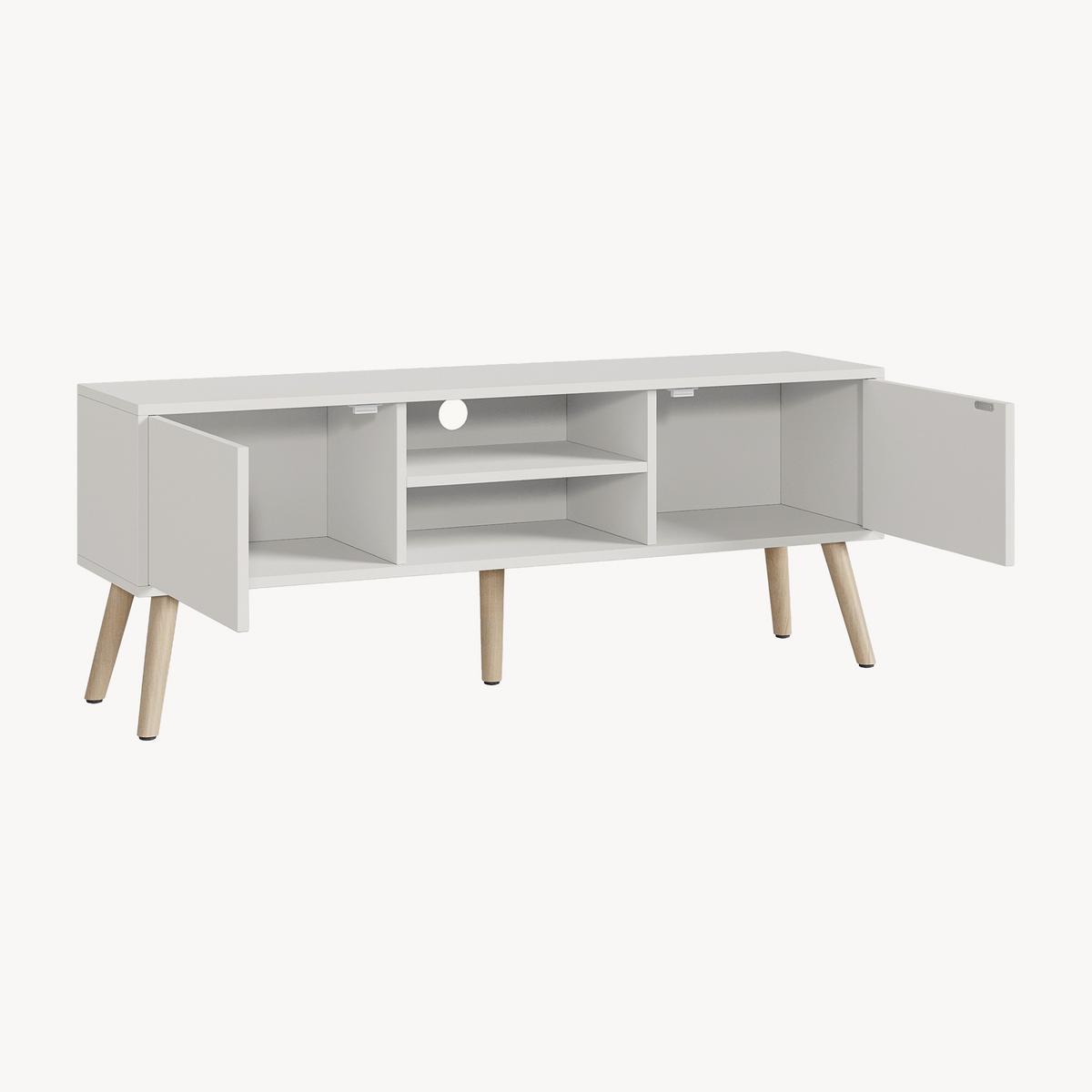 LOWBOARD Eskilstuna - Weiß, Holz/Holzwerkstoff (120/46.5/29.5cm) - [en.casa]
