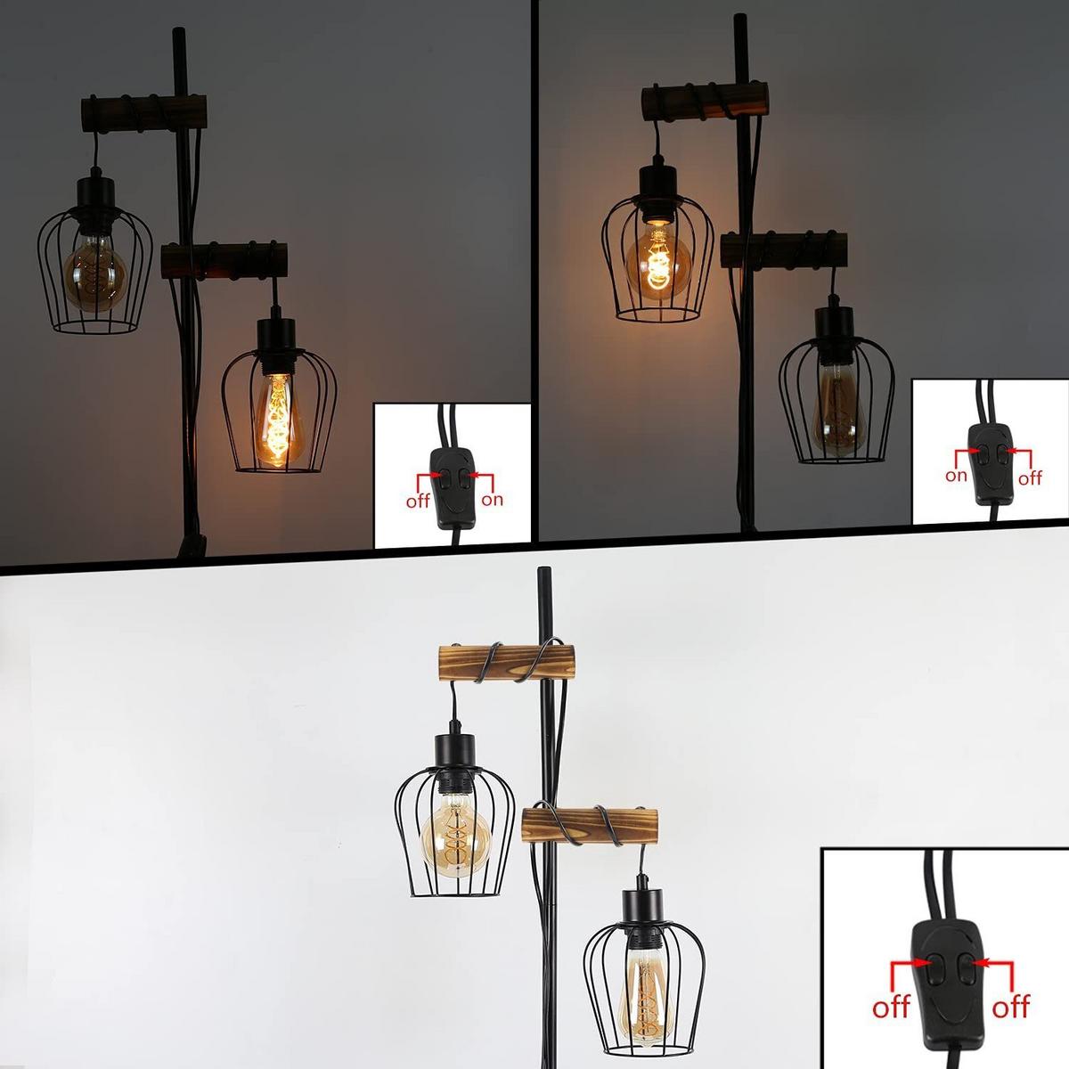 STEHLAMPE Welven 40/22/151 cm - Schwarz, Holz/Metall (40/22/151cm) - ZMH