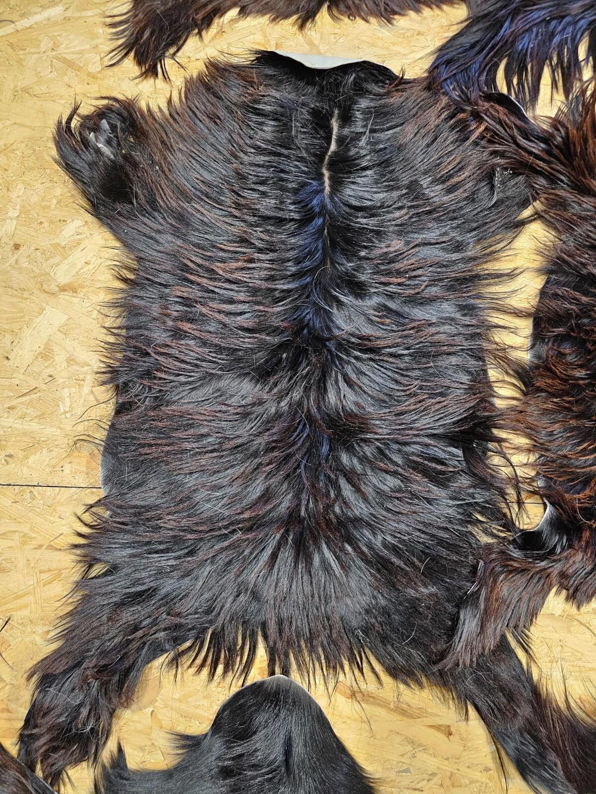 FELL Ziegenfell Eher Dunkel Naturfarben Teppich ca. 90 cm 2.Wahl - Dunkelbraun/Schwarz, Fell (50/90cm) - Provellus