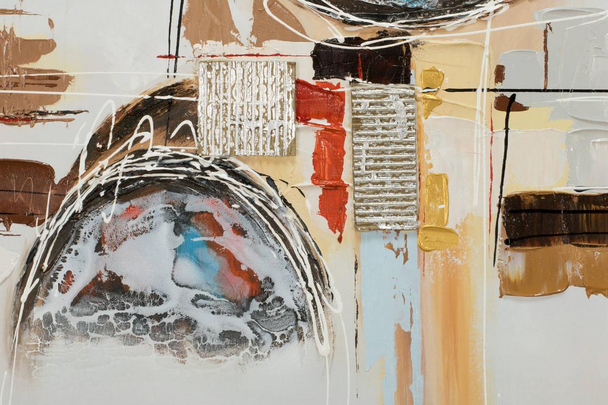 ACRYLBILD HANDGEMALT 150/50 cm - Braun, Holz/Textil (150/50cm) - KUNSTLOFT