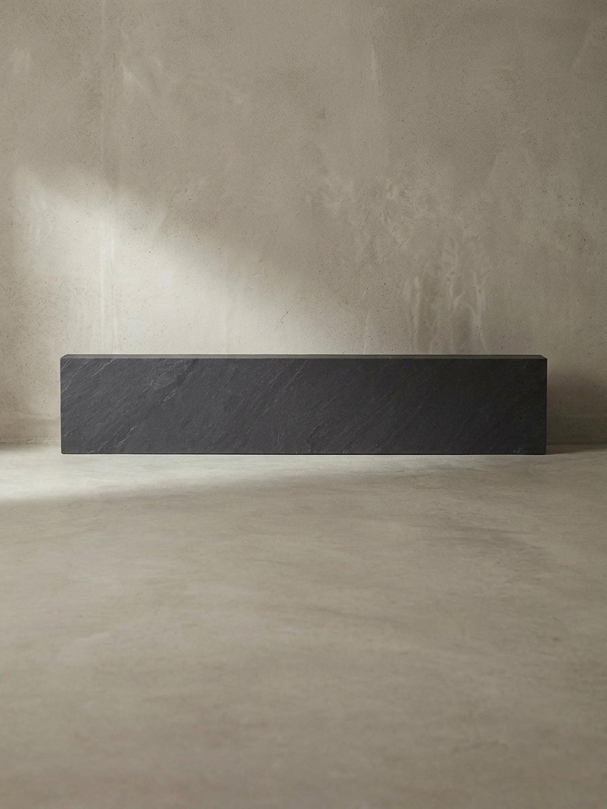 WANDREGAL Mango Massivholz Steinoptik Rechteckig Modern, Grau 120x20x10 cm - Grau, Holz (120/10/20cm) - KADIMA DESIGN