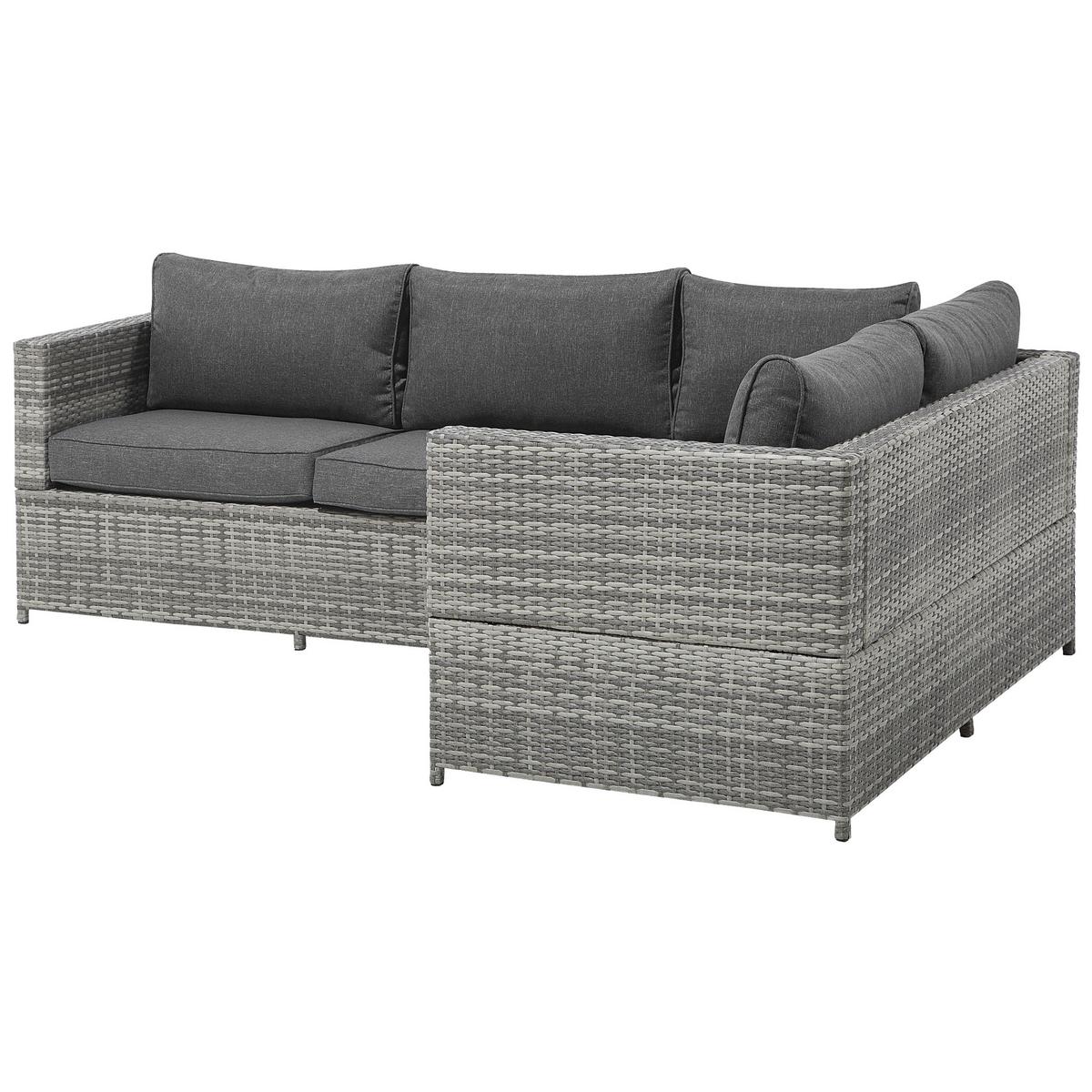 LOUNGE-SET 4-Sitzer grau Avola - Grau, Kunststoff - Beliani