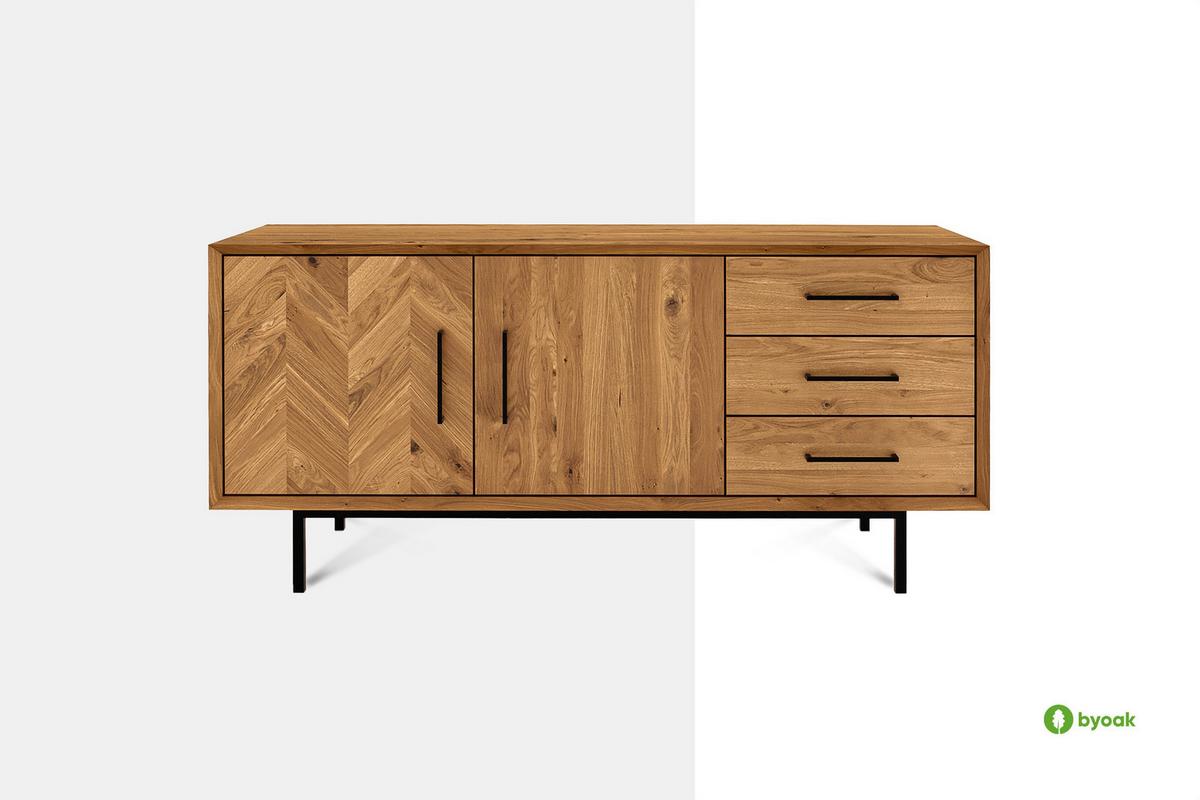 KOMMODE BREIT LEON Kernbuche - Kernbuche, Holz (144/65/45cm) - byoak