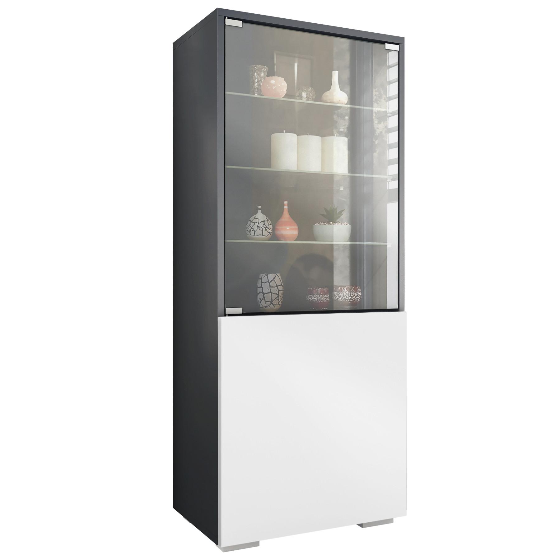 VITRINE Granada Weiß matt - Weiß, Holzwerkstoff (50/122.5/34.5cm) - Vladon