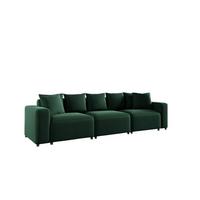 SOFA Megan 3-sitzer In Salvador - Dunkelgrün, Holzwerkstoff/Textil (327/75/98cm) - Fun Möbel