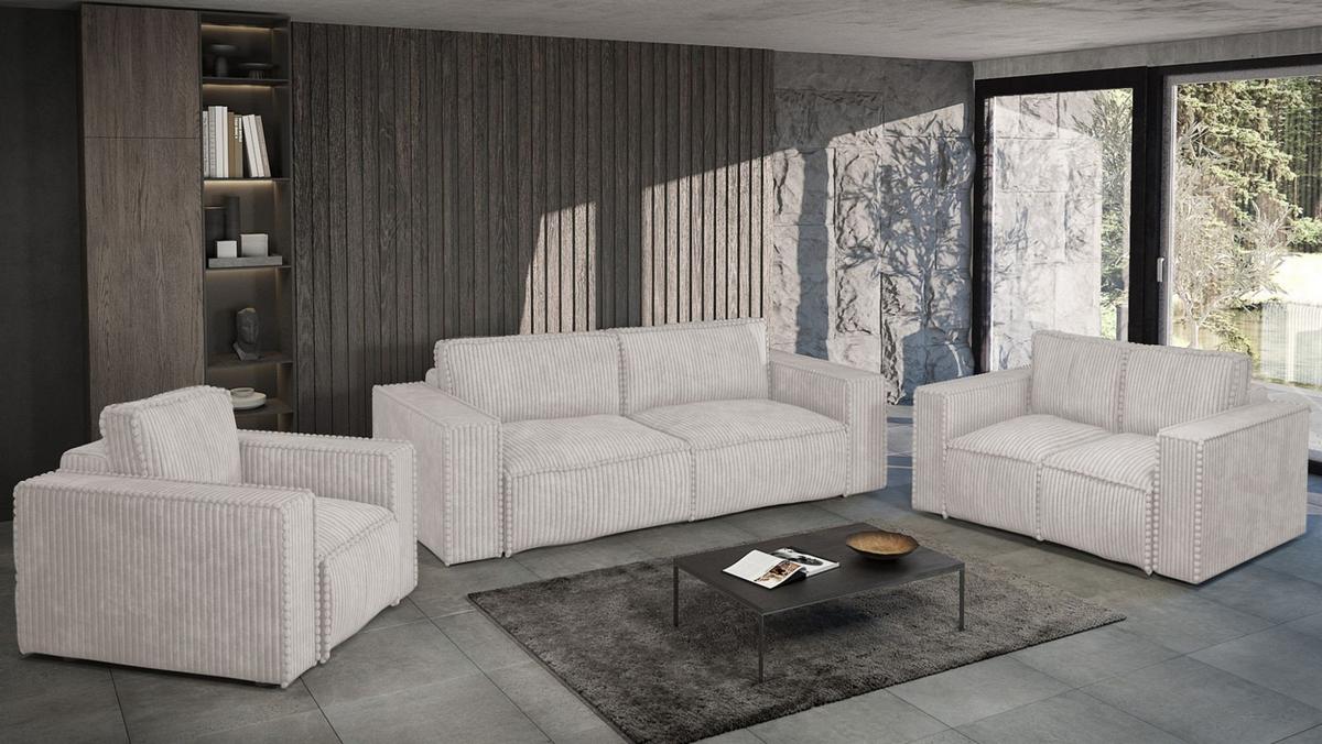 SCHLAFSOFA Vajana - Creme, Holzwerkstoff/Textil (240/86/102cm) - Fun Möbel