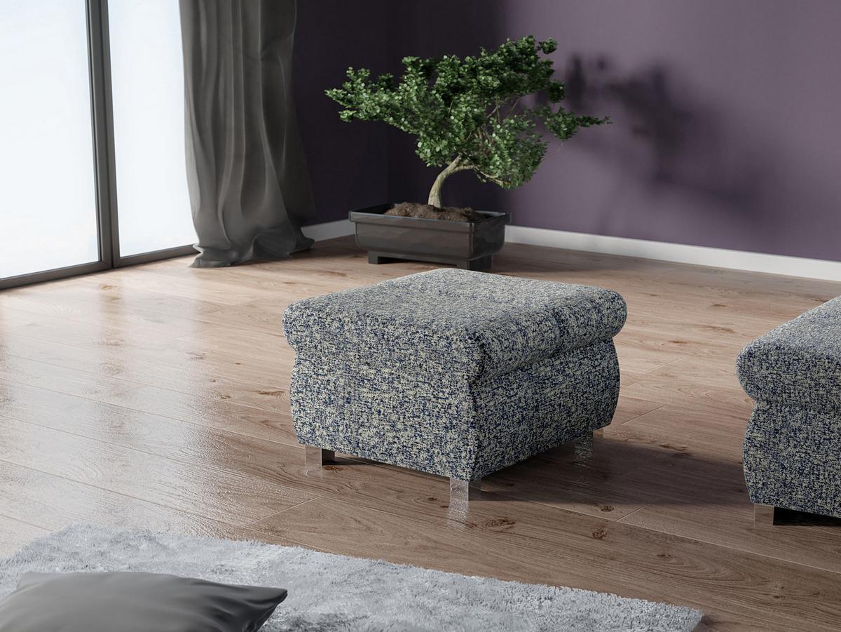 POLSTERHOCKER Bangkok Klein - Silberfarben/Multicolor, Holz/Kunststoff (60/39/60cm) - MIRJAN24