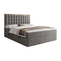BOXSPRINGBETT ISADORA GOLD mit Bettkasten und Topper 140x200 cm Royal Velvet 250 - Grau, Textil - Lookway