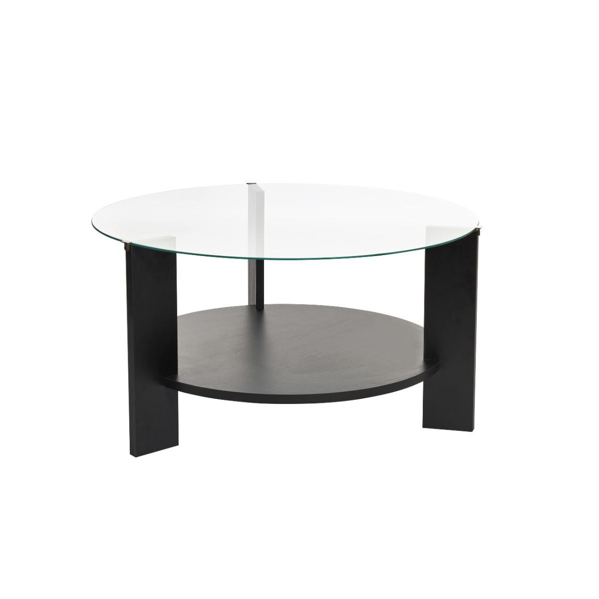 COUCHTISCH mit 2 Platten, davon eine aus gehärtetem Glas 75/75/40 cm - Eichefarben, Holzwerkstoff (7.5/75/40cm) - Calicosy