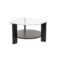 COUCHTISCH mit 2 Platten, davon eine aus gehärtetem Glas 75/75/40 cm - Eichefarben, Holzwerkstoff (7.5/75/40cm) - Calicosy
