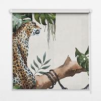 INNENROLLO - Fensterrollo - Rollo - 100x180 cm - Geparden auf einem Ast - Gelb, Kunststoff (100/180/0.5cm) - TULUP