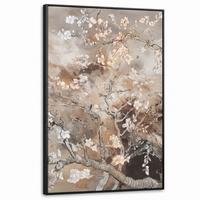 LEINWAND Bilder mit Rahmen - Mandelblüte - Kunst - Van Gogh - Beige - Abstrakt - 80x120 - Braun, Textil (80/120cm) - MuchoWow