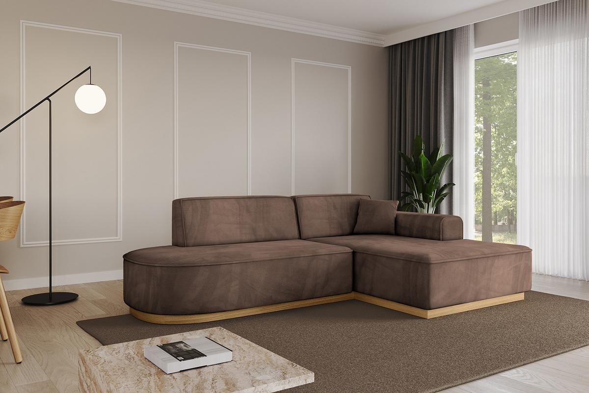 ECKSOFA Ottomane Rechts IREA-L1-v2 - 232x165x80 cm Braun - Braun, Holzwerkstoff/Textil (232/165cm) - ALTDECOR