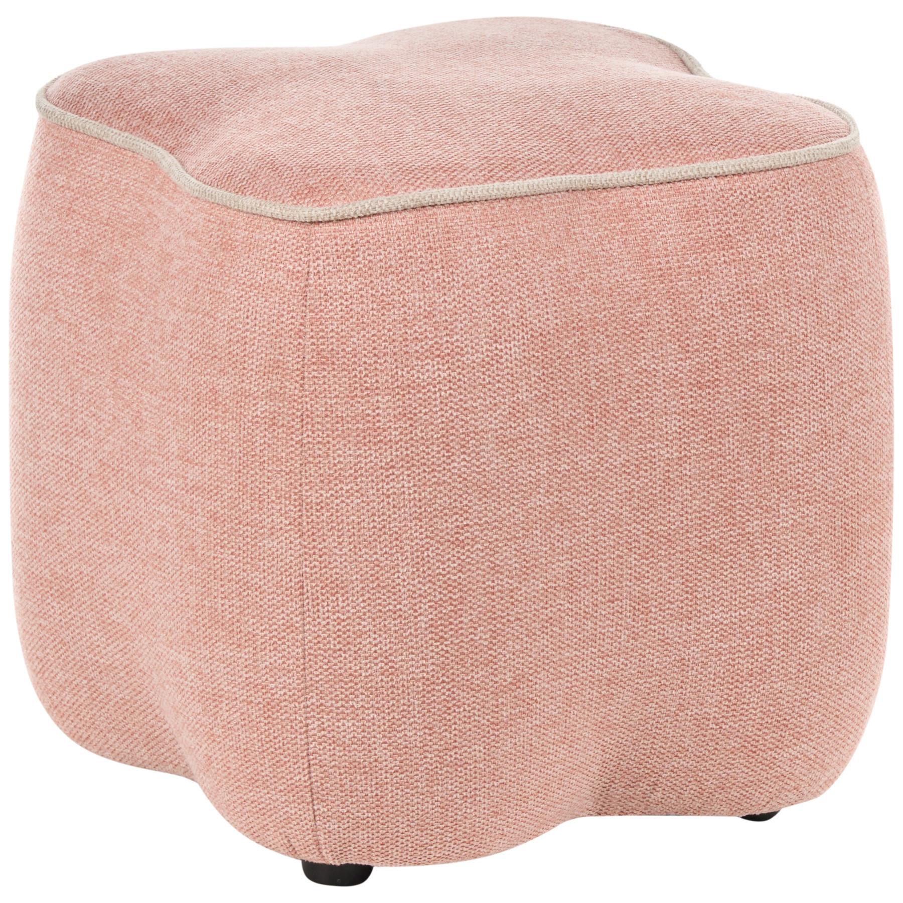 POUF Stoff Rosa Juno - Beige, Textil (35/38/35cm) - Beliani