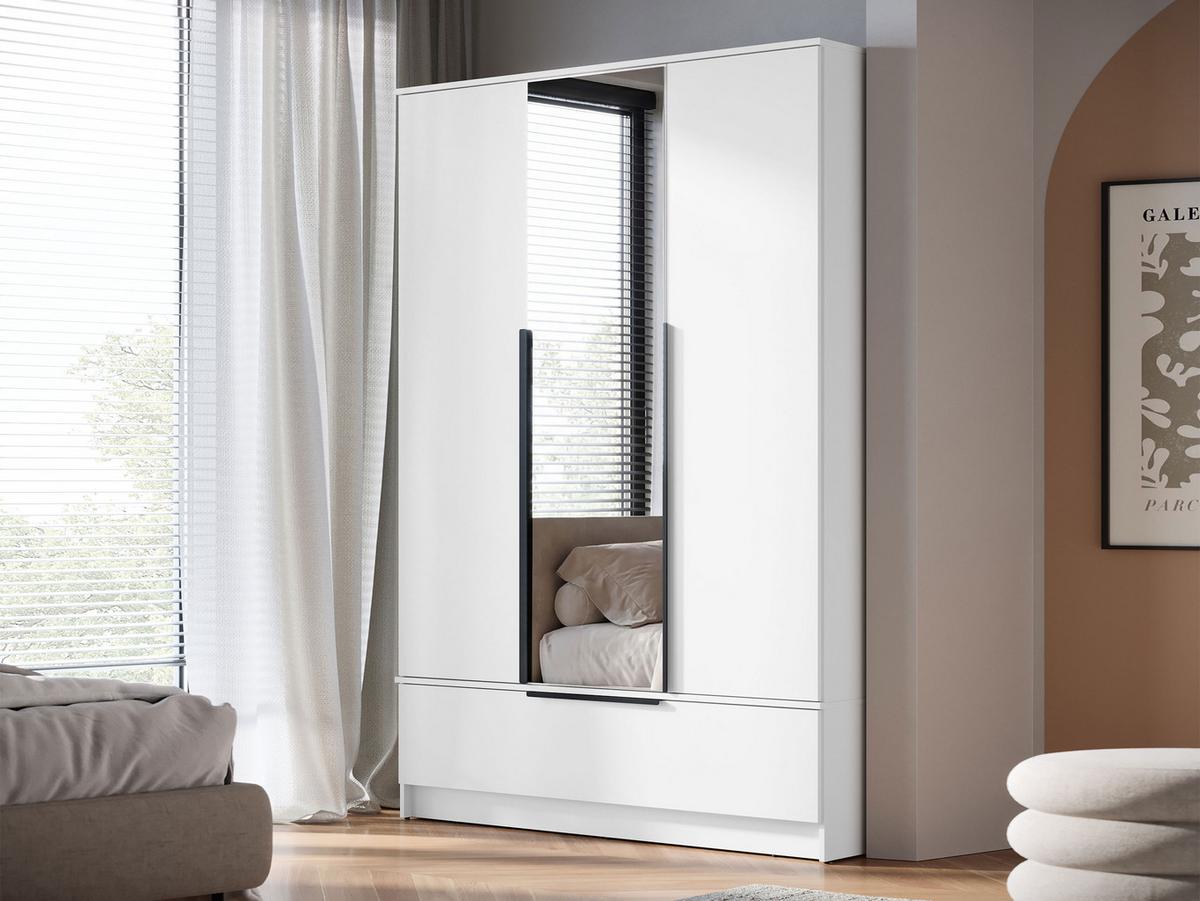 DREHTÜRENSCHRANK Spirit 3D - Schwarz/Weiß, Holzwerkstoff/Kunststoff (135/193/51cm) - MIRJAN24