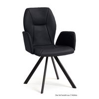 ARMLEHNSTUHL drehbar (2er-Set) Diane 58x92x60 Schwarz/Anthrazit - Anthrazit/Schwarz, Kunststoff (60/92/58cm) - 58aufmkessel