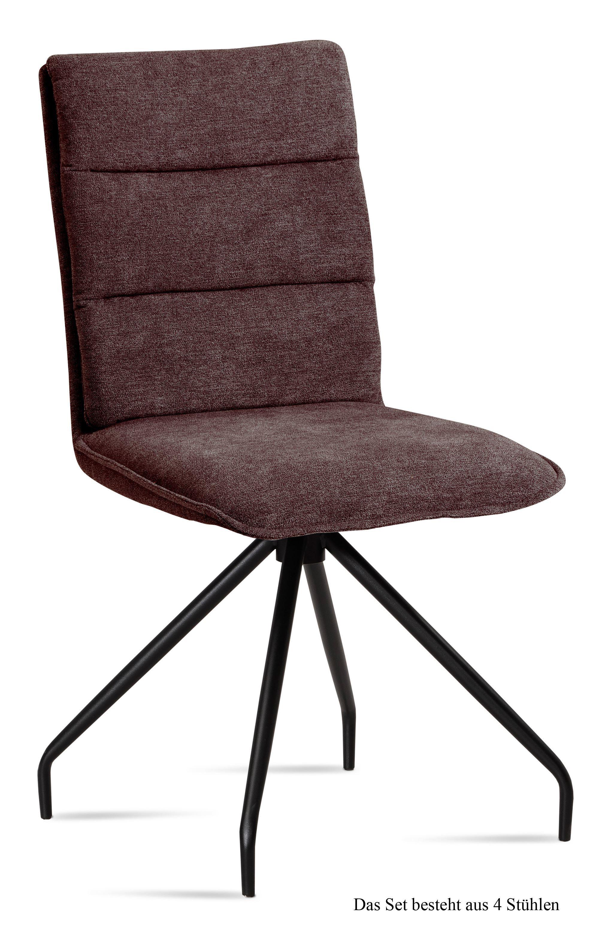 ESSZIMMERSTUHL (4er-Set) Dianna 47x92x60 Schwarz/Braun - Schwarz/Braun, Kunststoff (60/92/47cm) - 58aufmkessel
