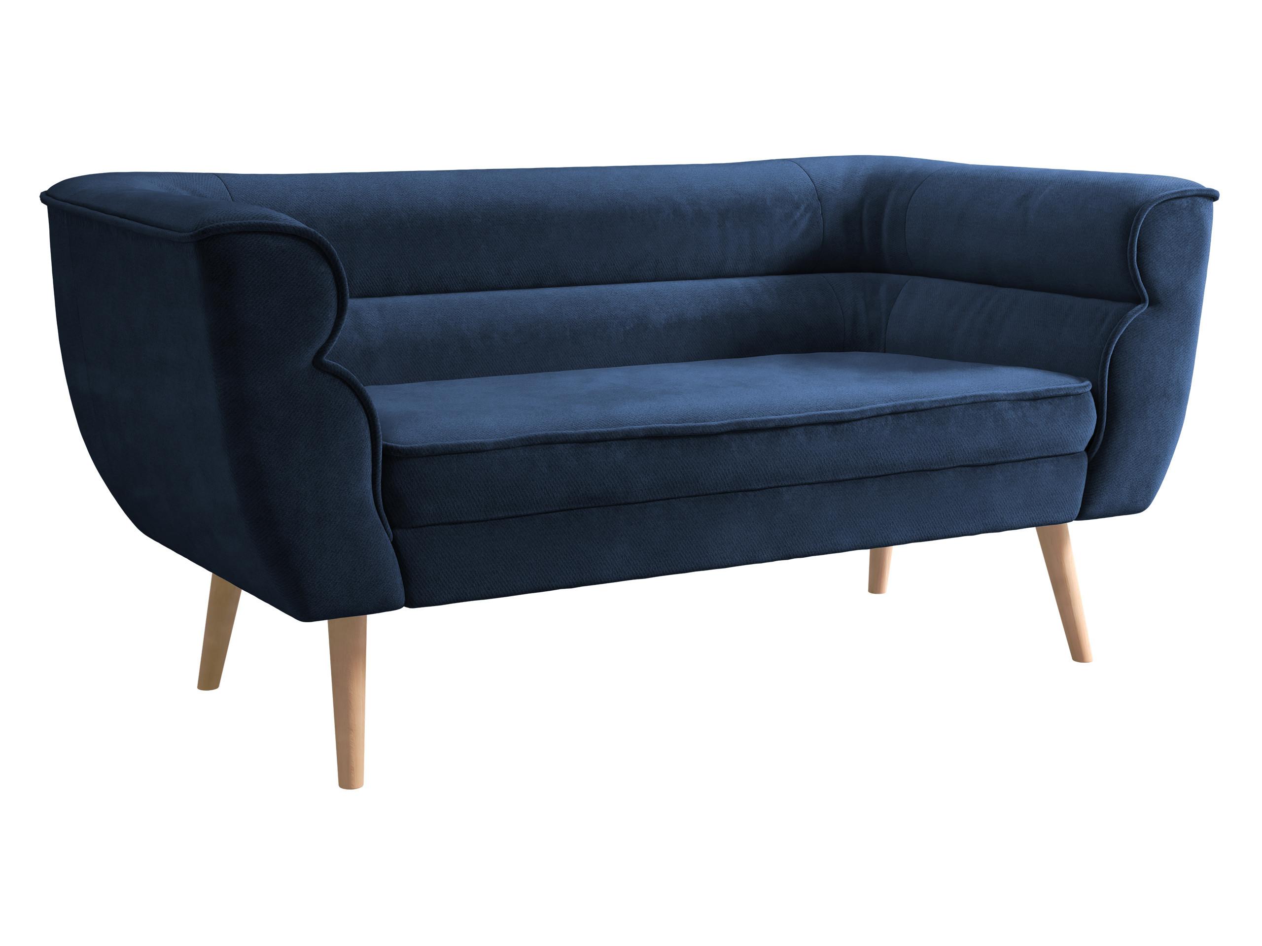 SOFA Bal 2 - Dunkelblau/Naturfarben, Holz/Textil (142/75/74cm) - MIRJAN24
