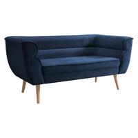 SOFA Bal 2 - Dunkelblau/Naturfarben, Holz/Textil (142/75/74cm) - MIRJAN24