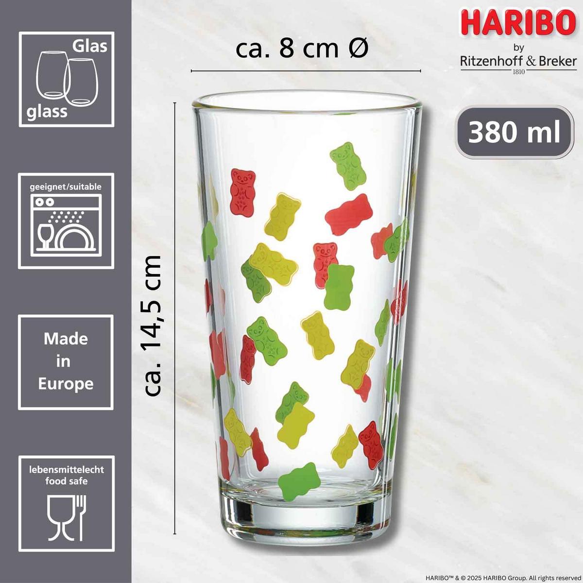 TRINKGLÄSER Haribo bunt 380 ml 6-tlg. - Multicolor, Glas (0.38L) - Ritzenhoff Breker
