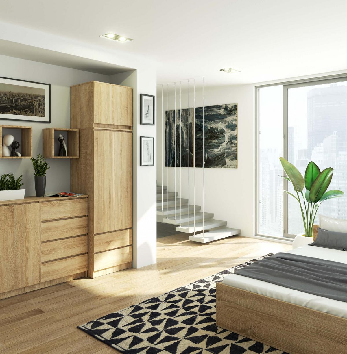 KLEIDERSCHRANK Eiche Sonoma 234/60/51 - Sonoma Eiche, Holzwerkstoff (60/234/51cm) - RAUMHIRSCH FURNITURE