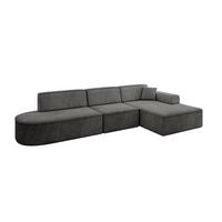 ECKSOFA Ottomane Rechts IREA-L2-v3 - 327x165x77 cm Ecru - Anthrazit, Holzwerkstoff/Textil (327/165cm) - ALTDECOR