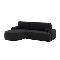 ECKSOFA mit Schlaffunktion und Bettkasten LIRA-L - 264x172x89 Schwarz - Schwarz, Holzwerkstoff/Textil (264/172cm) - ALTDECOR