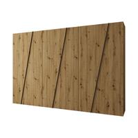 DREHTÜRENSCHRANK Zen 300 cm - Schwarz/Eiche Artisan, Holzwerkstoff/Kunststoff (300/202/50cm) - MIRJAN24