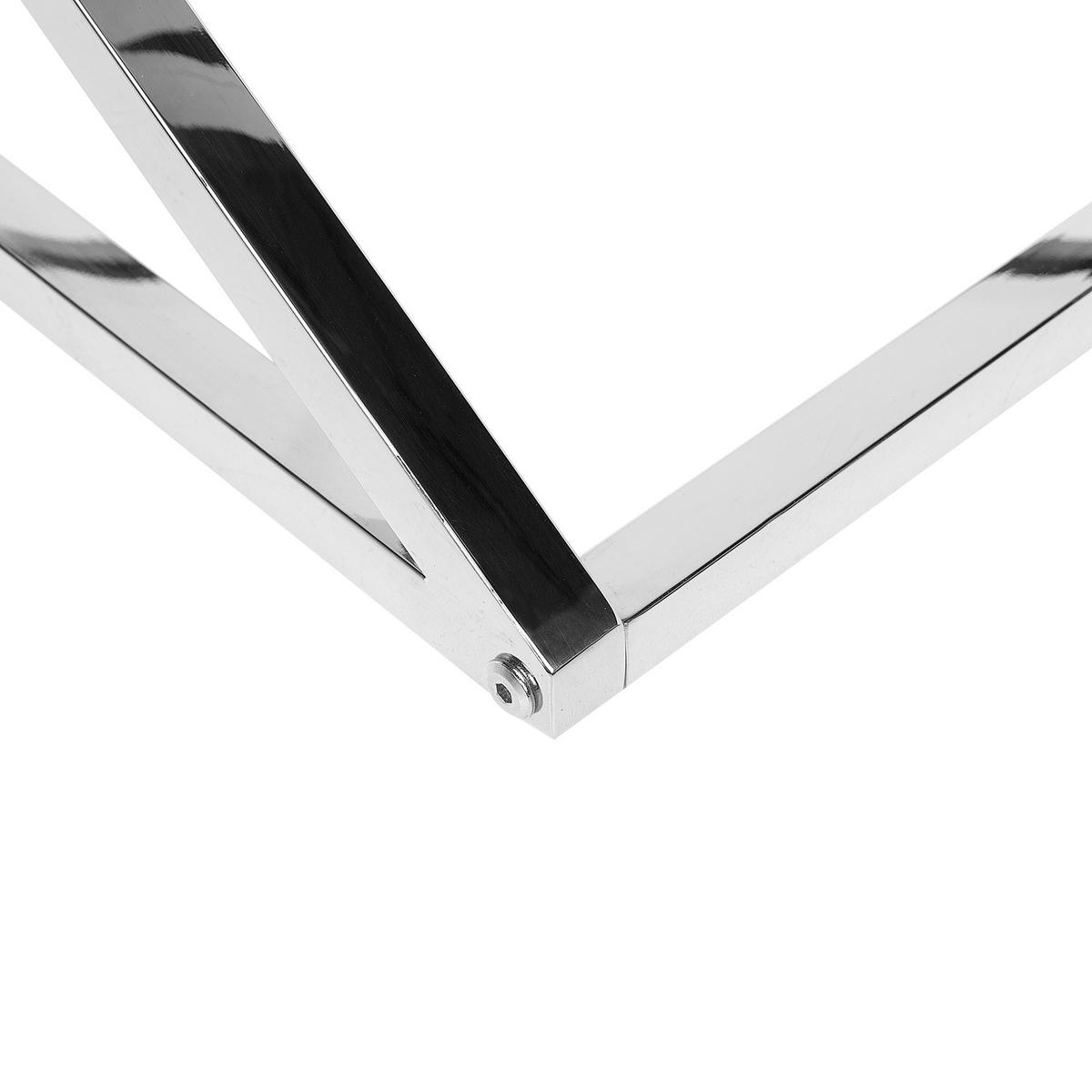 COUCHTISCH Glas Silber quadratisch 60/60 cm Beverly - Transparent/Silberfarben, Glas (60/60/45cm) - Beliani